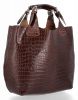 Kožené kabelka shopper bag Vittoria Gotti hnědá VG804